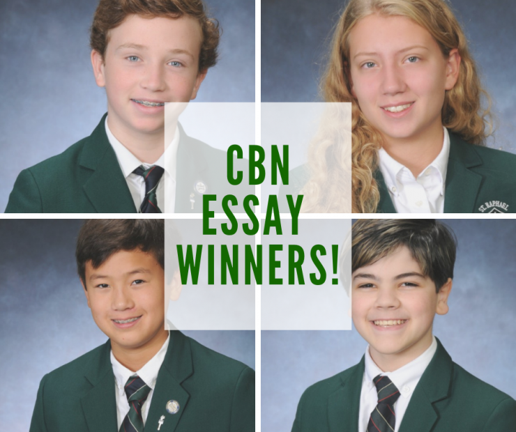Headshots of four essay winners